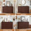 Commode 6 tiroirs en bois cannelé avec poignées en métal et rangement-1967982472