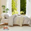 Ensemble de housse de couette à rayures 100% coton lavé DONEUS, ensemble de literie texturé 3 pièces avec fermeture à glissière-121384190-121384187