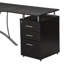 Bureau d'ordinateur moderne en L avec classeur et rangement, espresso