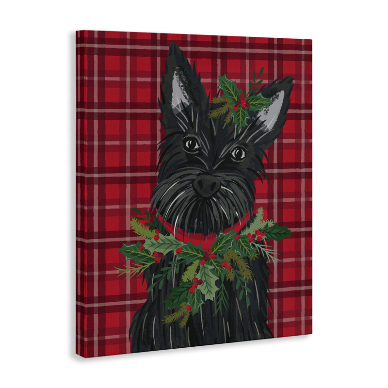 «Scottie Dog on Red Plaid», art par Lisa Perry White, H 40 po x l 30 po