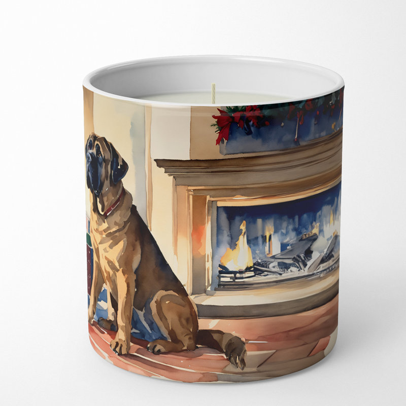 Bougie de Noël parfumée avec support en céramique