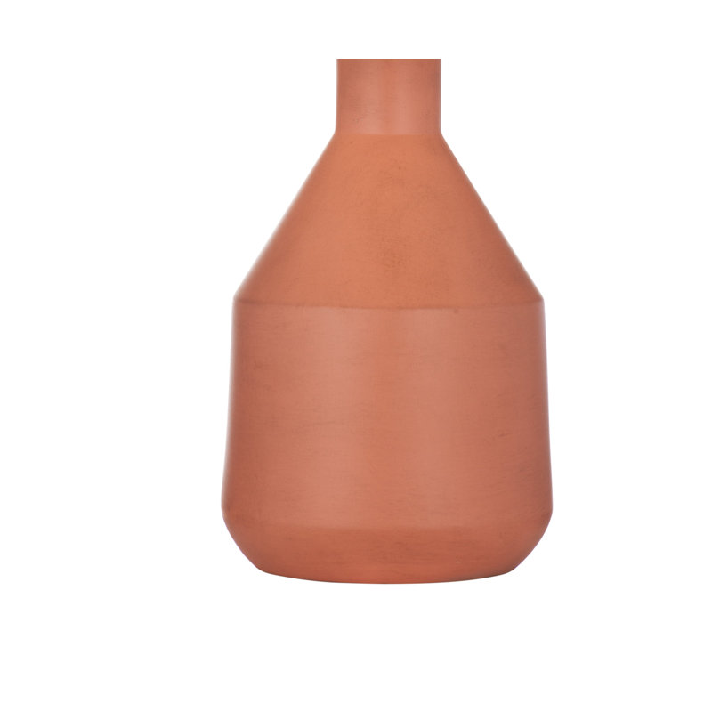 Lampe de table en céramique terre cuite Sheridan avec abat-jour en tissu neutre - Boho