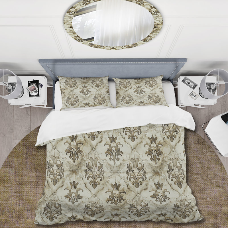 Ensemble de housse de couette Beige Country Floral Chic IV - Floral, Housse de couette très grand + 2 taies décorativ