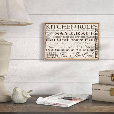 Kitchen Rules Sign - Farmhouse Kitchen Wall Decor