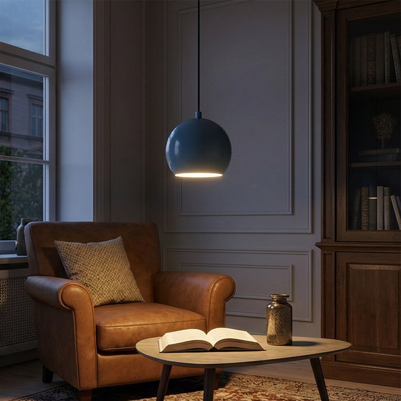 Aurelius 1 - Light Single Globe Pendant, Light Blue