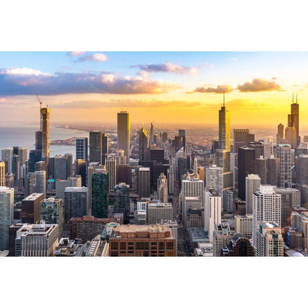 Aerial View Of Chicago Skylines von Vichie81 - Leinwanddrucke auf Leinwand