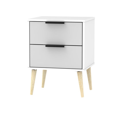 Fully Assembled Euart 2 Drawer Bedside Table
