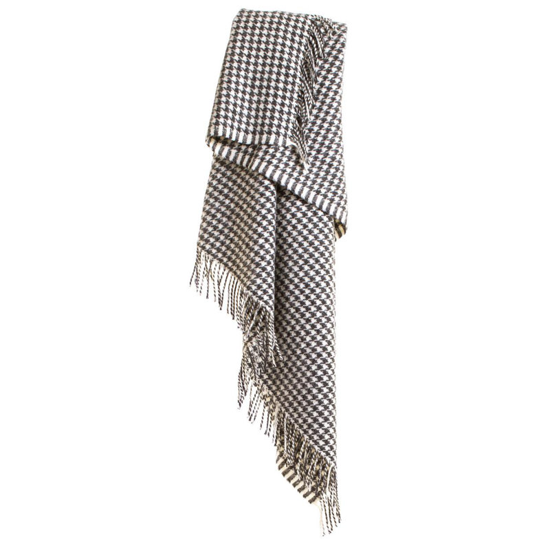 Lifestyle Houndstooth Throw - 140X183cms Tweedmill Blanket, Charcoal