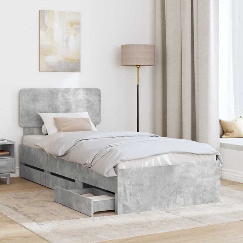 Bed, Small Single (2'6), Concrete Grey