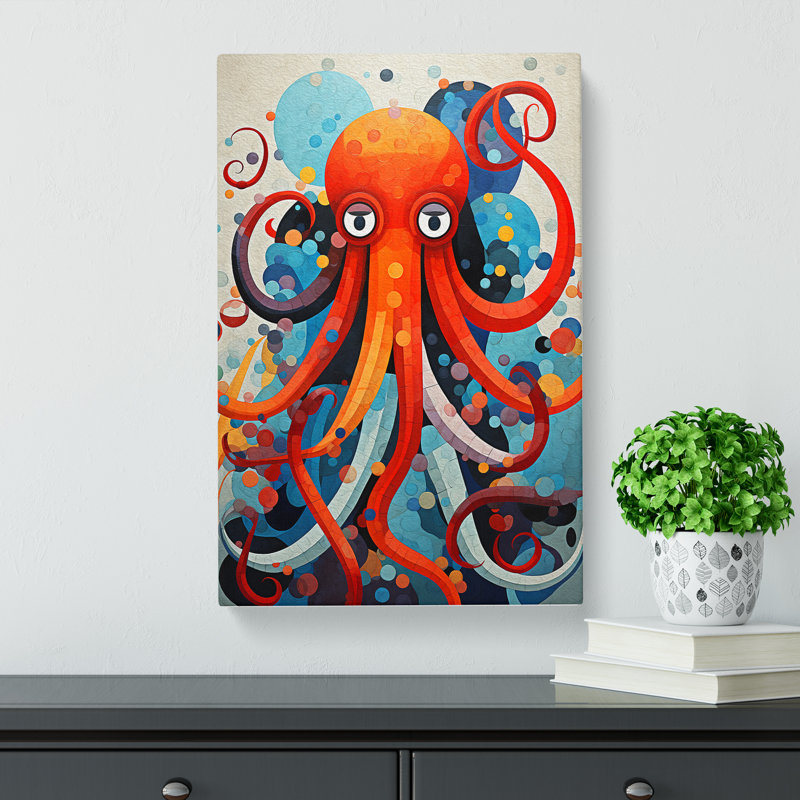 Octopus Constructivism Art - Wrapped Canvas, 76cm H x 50cm W x 3cm D