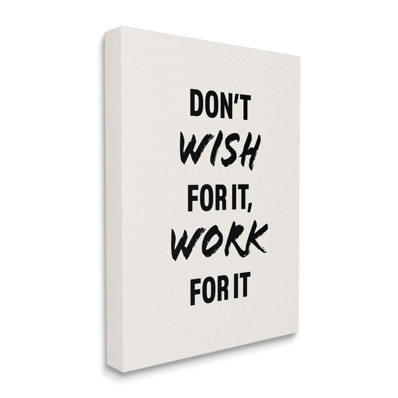 «Work For It Motivational», art mural sur toile par Victoria Barnes, H 40 po x l 30 po