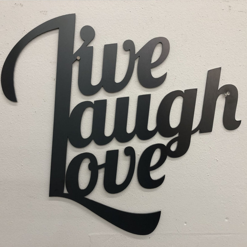 Live Laugh Love Wall Décor, Silver, 15" H x 15" W x 0.06" D