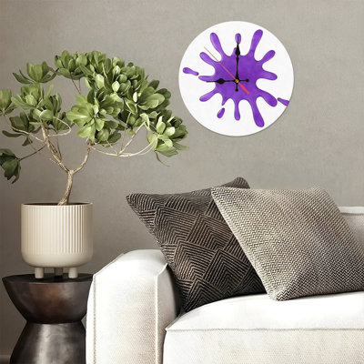 10" Round Wooden Wall Clock, Silent Quartz Movement, UV-Printed Design, Battery Operated