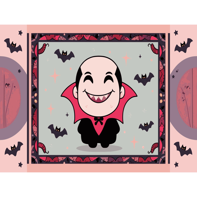 Tapis de vacances d'Halloween The Holiday Aisle®, Rectangle 7 pi x 9 pi