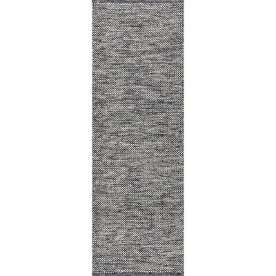 Tapis gris / noir en coton doux touffeté à la main Parnell