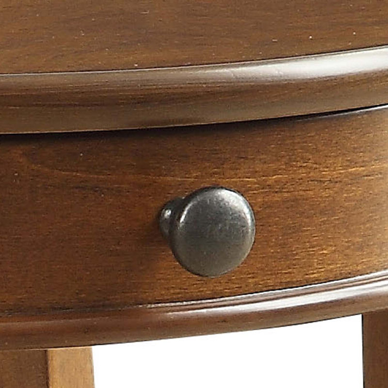 Table d'appoint ronde Alysa, finition noyer, Noyer