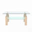 Table basse rectangulaire en verre transparent