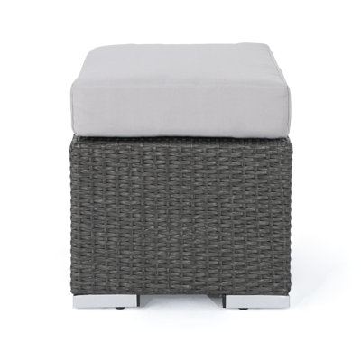 Stylish Outdoor Lounge Item - Grey Silver, Pe & Iron, Waterproof, 15.91 In Width Feature Grey+Silver, +Iron, Waterproof Material,