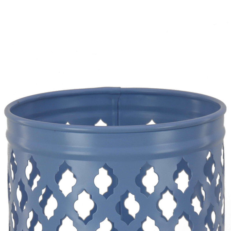 11.8'' H Iron Tabletop Lantern, Blue