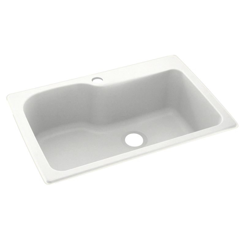 33'' L Single Bowl Swanstone Kitchen Sink, Tahiti White
