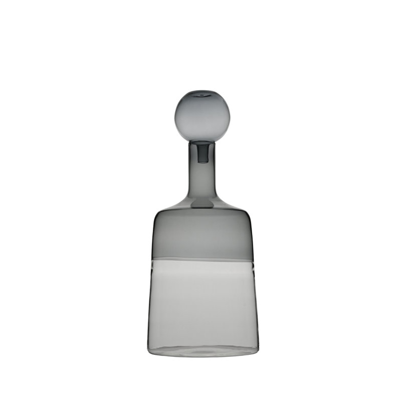Bouteille décorative en verre 6 "transparent et gris