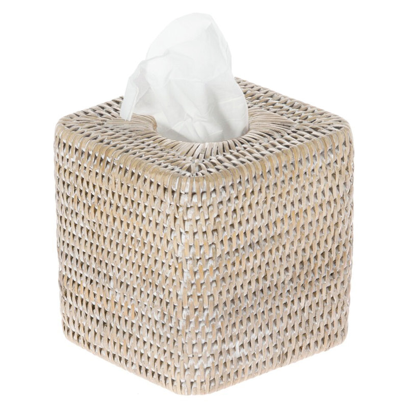 Couvre-boîte à mouchoirs Everard, Blanc délavé