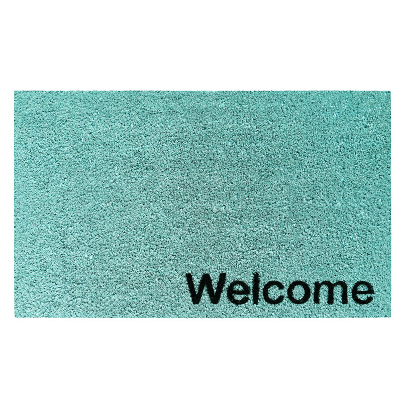 Kasper Non-Slip Indoor Doormat, Cyan, 24" W x 36" L