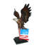 Statue aigle avec drapeau américain en bronze - symbole de force et de liberté Vappu, L 32 po x l 14 po x H 35 po