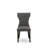 3 Piece Dining Set Contains a Round Dining Room Table with Pedestal and 2 Dark Gotham Linen Fabric Upholstered Parson Chairs, 42x42 Inch, Wirebrushed Black-1259402136-1259402146-1259402155