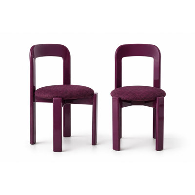 Glossy Wood Dopamine Side Chair 2Pc Set