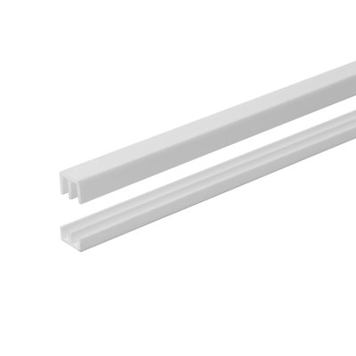 1/8" Panel Sliding Door Track – 48" Black Plastic Upper & Lower Set, Pack Of 3 – Outwater