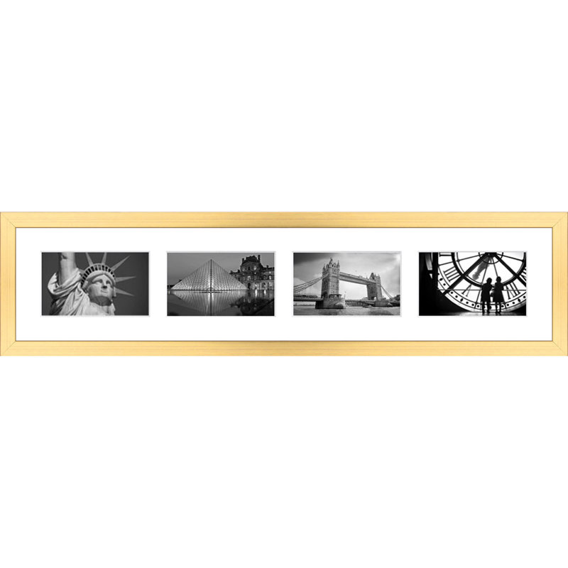 Loghain Wood Picture Frame with Mat, Gold