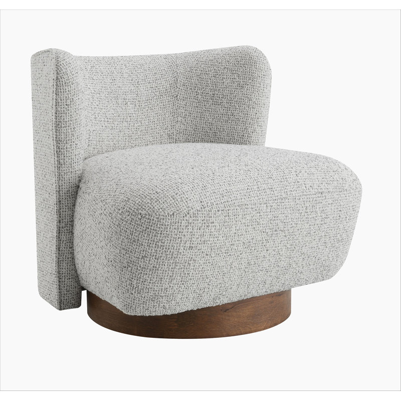 Fauteuil d'appoint en tweed gris Lisa