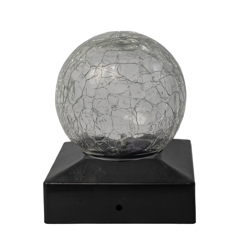 Poteau de clôture en verre noir à basse tension intégré à énergie solaire à DEL 4 po X 4 po