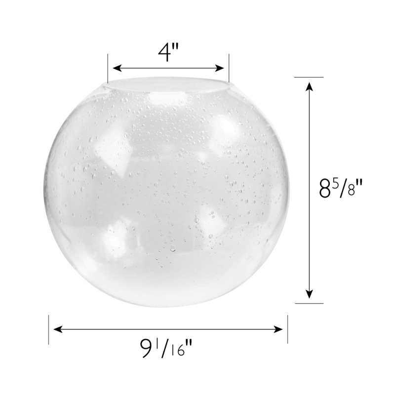 Abat-jour en verre granuleux de remplacement Gracelyn, H 9 po x l 9 po x P 9 po
