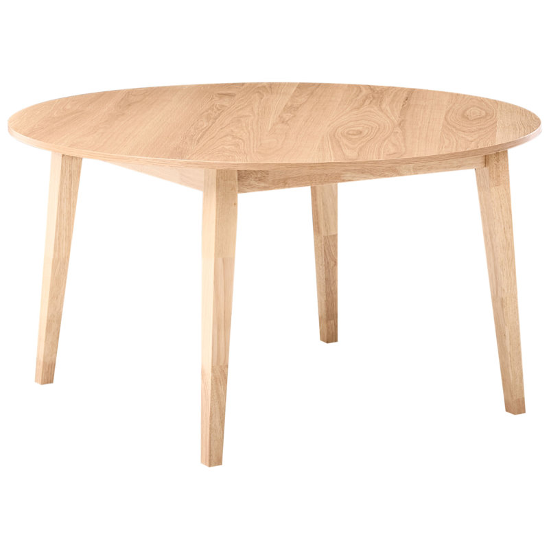 Round Solid Wood Base Dining Table, Natural