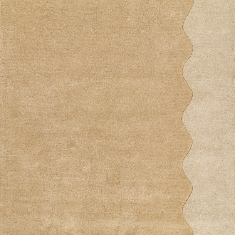  Form Geometric Wool Hand Tufted Beige Area Rug 5' X 8', 6 pi x 9 pi