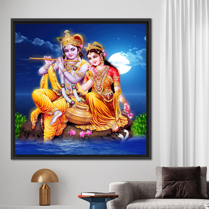 Print on Canvas, 40 cm H x 40 cm W, Black Floater Framed