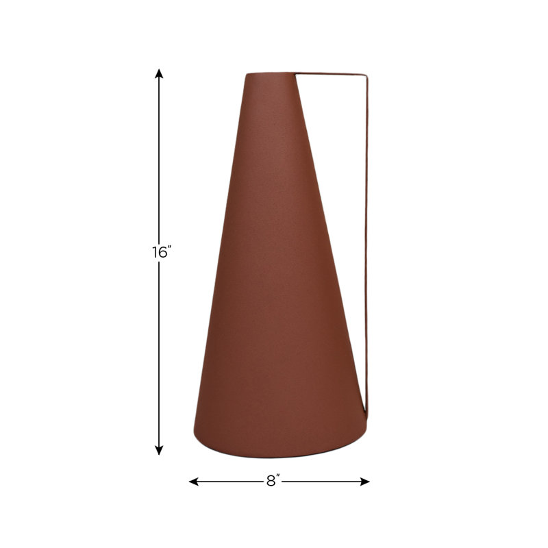 Vase de table Sanita, H 16 po x l 8 po x P 8 po, Orange
