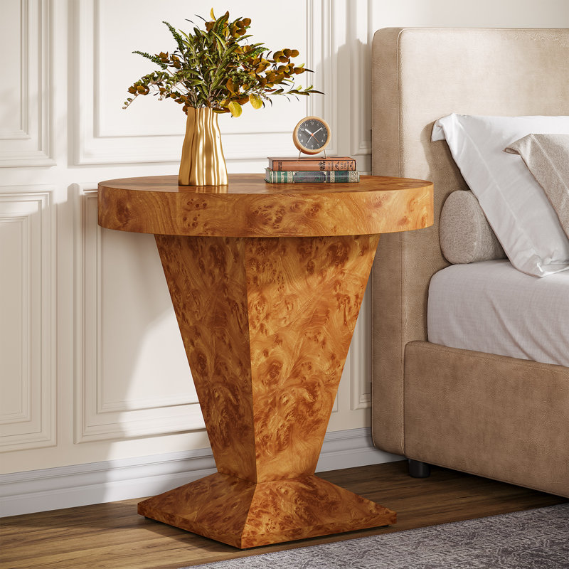 Table d'appoint ronde, table de bout à piédestal de 23,62 po