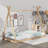 Twin Size Tent Shape Floor Bed Frame-398812708