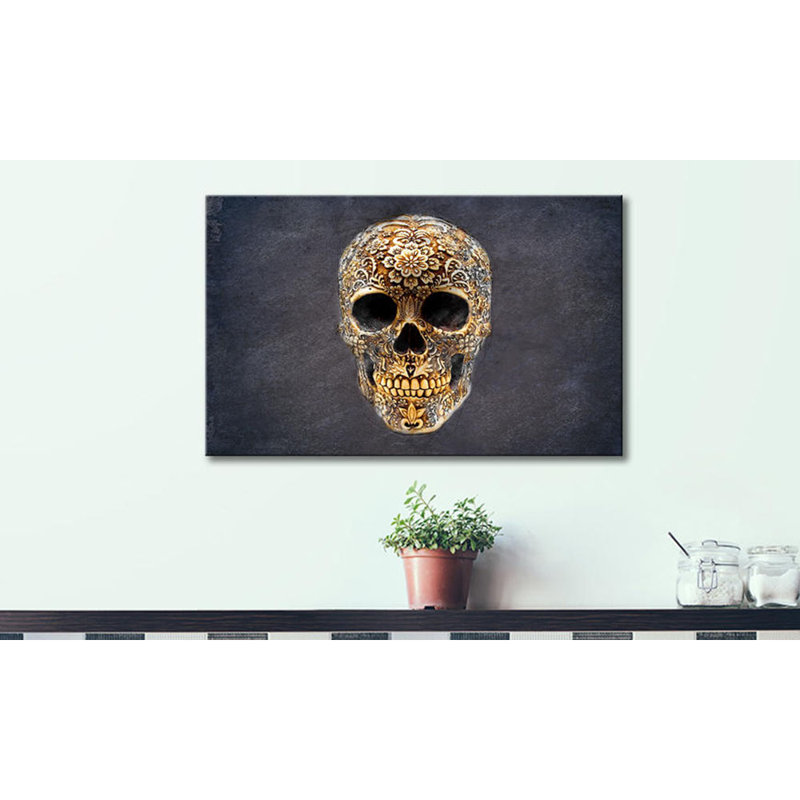 Happy Skull - Wrapped Canvas Print, 80cm H x 100cm W, 100% cotton canvas