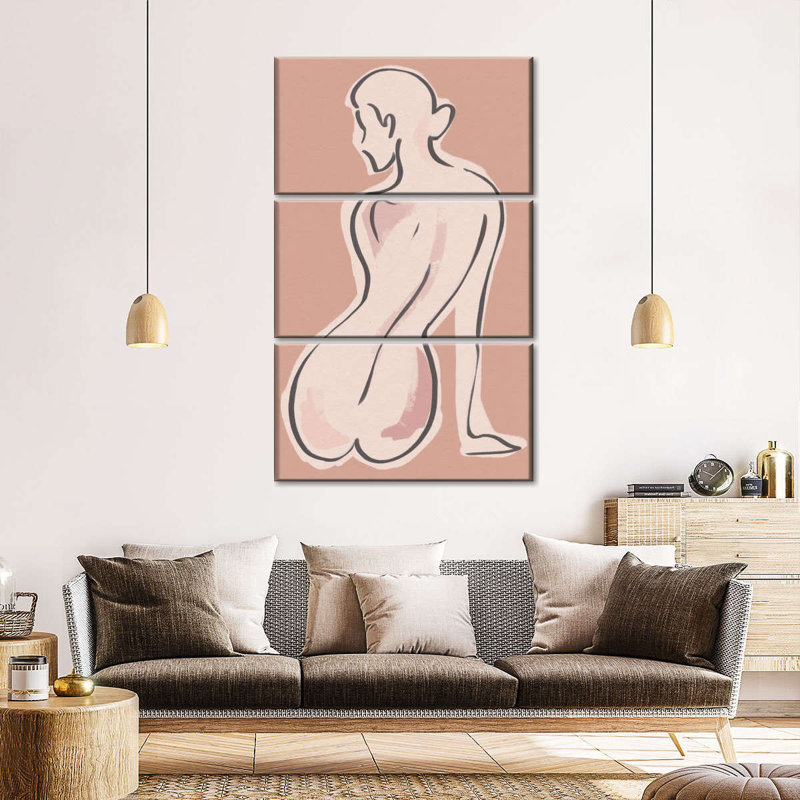 " Beautiful Female Lines Multi Piece Canvas Print " by Avery S 3 - Pieces, 38" H x 24" W x 1.25" D