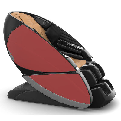 Fauteuil de massage de luxe Human Touch Super Novo X 4D avec rail SL - Cuir beige, portes SofHyde