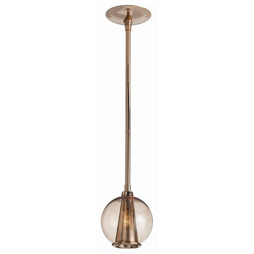 Caviar 1 - Light Single Globe Pendant, Polished Nickel/Clear, 23" H x 14" W x 14" D