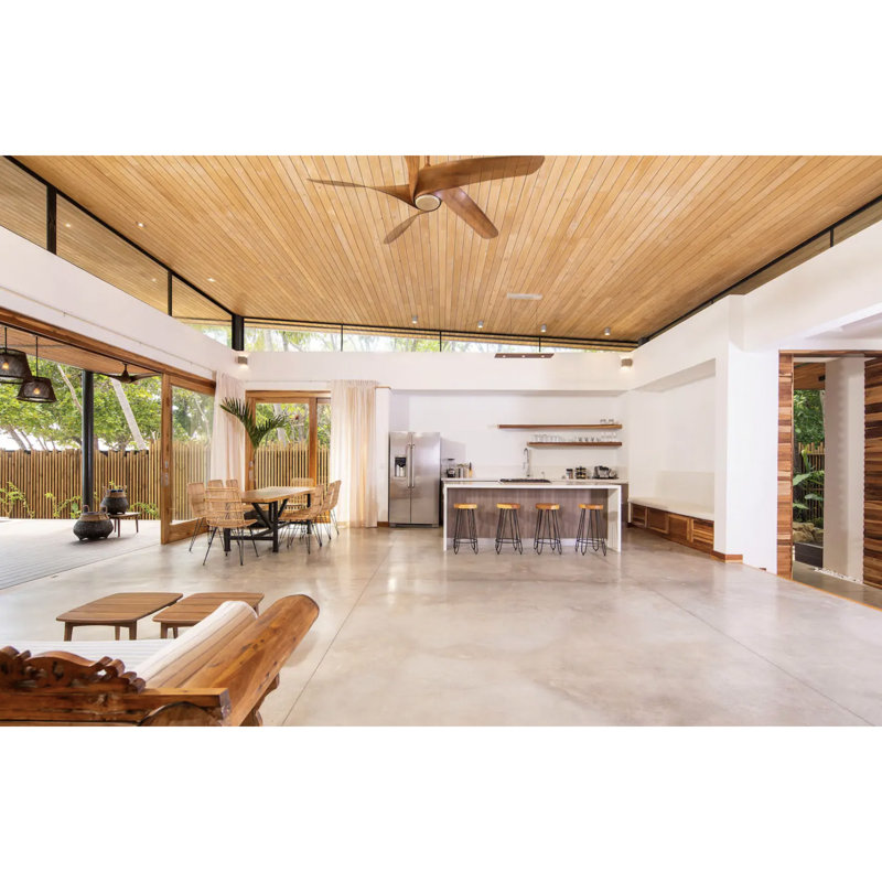Vix Dimmable LED Pendant, 3500K, 0.75" H x 34" W x 8" D, Oiled Walnut
