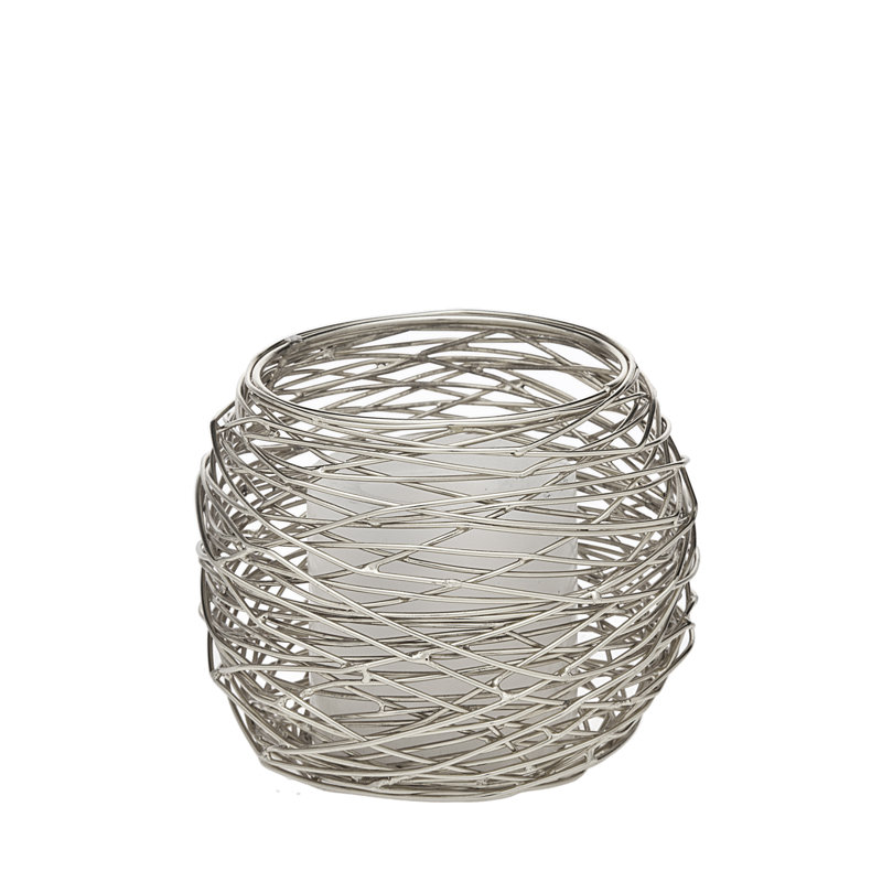Round Nest Stainless Steel Votive, Gold, 4.5" H x 5" W x 5" D