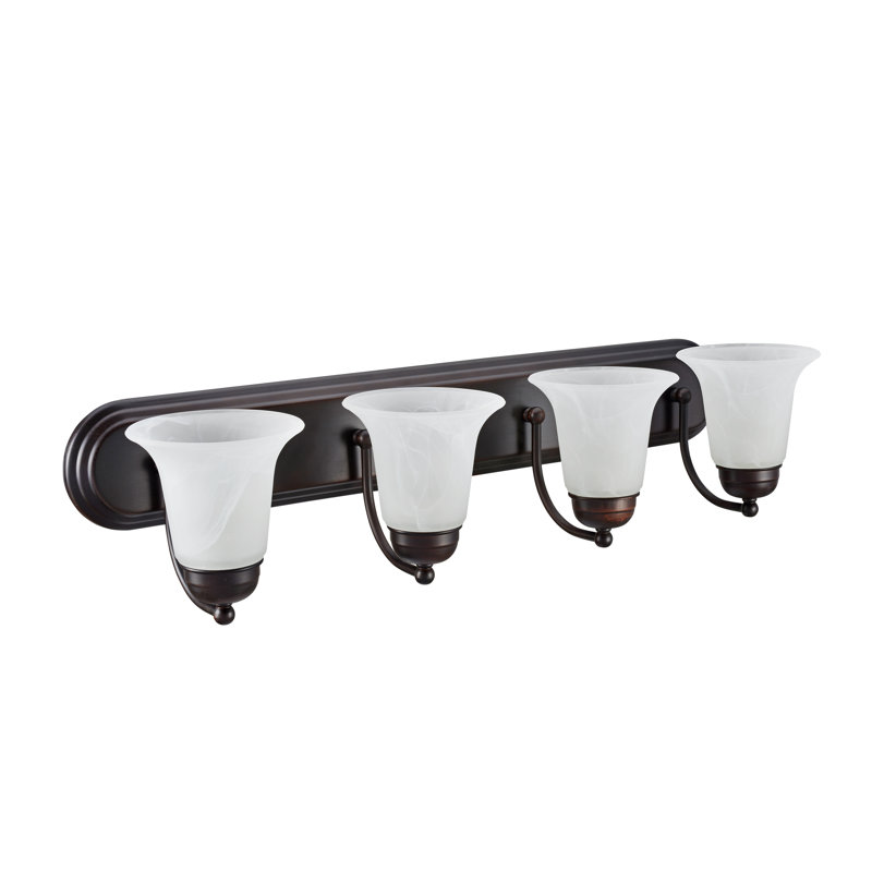 Éclairage pour salle de bain 4 lumières, Brun