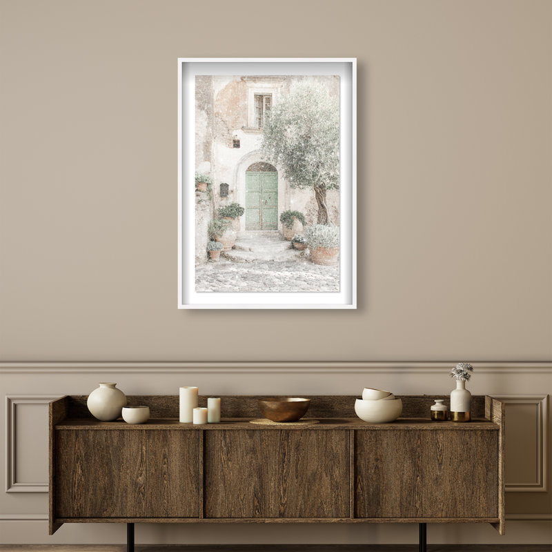 Mint Door I Shadowbox Architecture Print by Oliver Gal, Black Frame, 10 x 15, Natural Oak Shadowbox, 11.5"H x 16.5"W