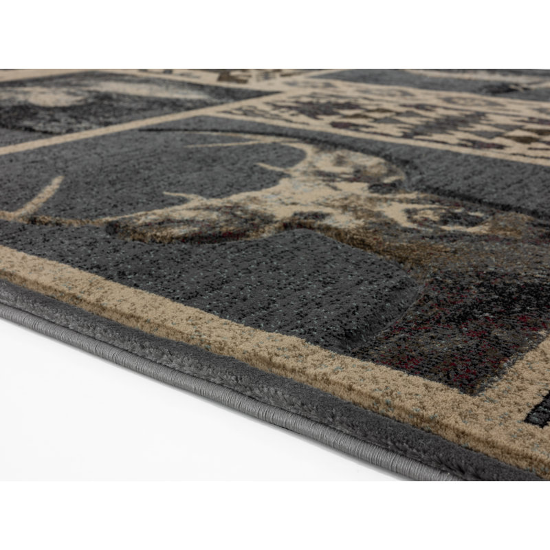 Tapis crème / gris foncé Shivers, Rectangle 8 pi 1 po x 10 pi 5 po